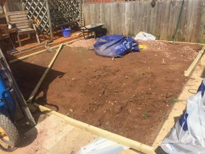 Preparing the ground for a back garden in Cranbrook