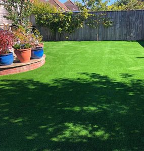 A large, curved artificial lawn in Exmouth